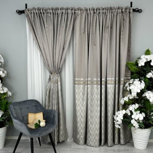 Set de 2 bucati Draperie Lines, tip panou 3 metri latime x 232cm inaltime x rejansa pt bara, Gri Set de 2 bucati Draperie Lines, tip panou 3 metri latime x 232cm inaltime x rejansa pt bara, Gri