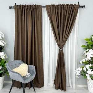 Draperie HoReCa TEXTURATA tip IN, 140cm latime x 260cm înălțime, cu TIV LAT, Maro Draperie HoReCa TEXTURATA tip IN, 140cm latime x 260cm înălțime, cu TIV LAT, Maro