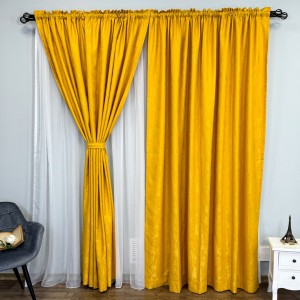 Draperie din Jacquard model Nisip, 140cm latime x 260cm înălțime, cu TIV LAT, GALBEN Draperie din Jacquard model Nisip, 140cm latime x 260cm înălțime, cu TIV LAT, GALBEN